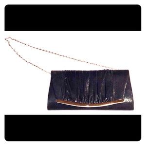 Black Clutch with silver chain